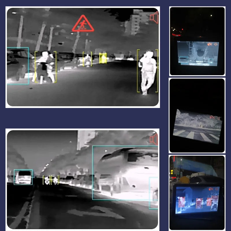 HOT SALE Car Truck Front Thermal Night Vision System 7-Inch Monitor AI Pedestrian Detection Distance 100M Blind Spot Alert IP67 Protection 300M Vehicle Detection