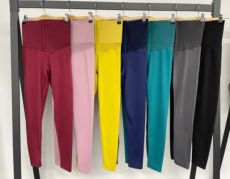 8 Colors S-2XL Women's Waist Trainer Tight Leggings High Waist Yoga Pants Gym Leggings Adjustable Tummy Control Slimming Fat Burning Body Shapewear Yoga Pants