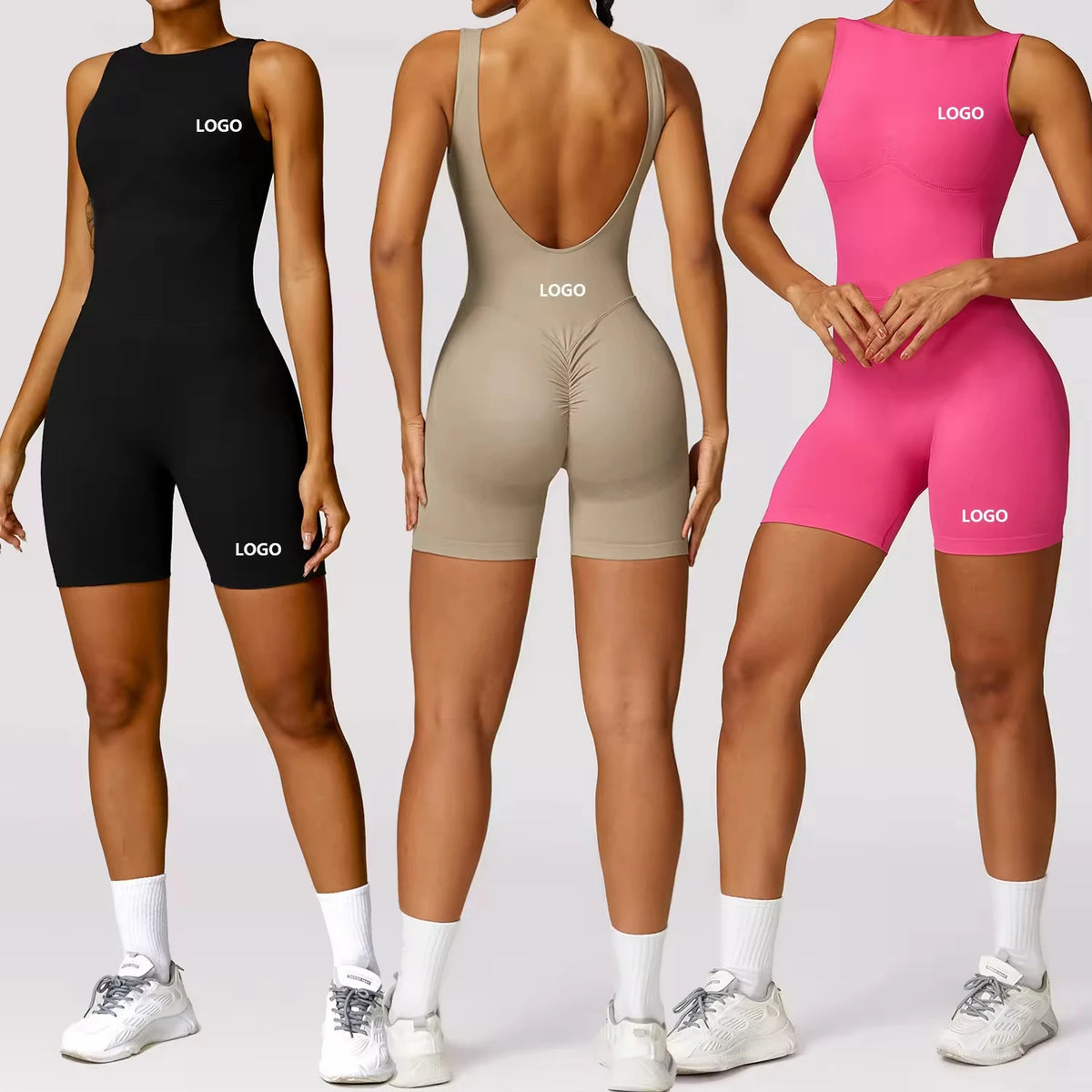 NEW Arrivals  Women's Sexy Double-Sided Sweat-Absorbing Quick-Dry Breathable Butt-Lifting Sleeveless Backless Women's Round-Neck Yoga Jumpsuit Outdoor Running Cycling Gym Fitness Activewear Workout Sports Clothing Supplies