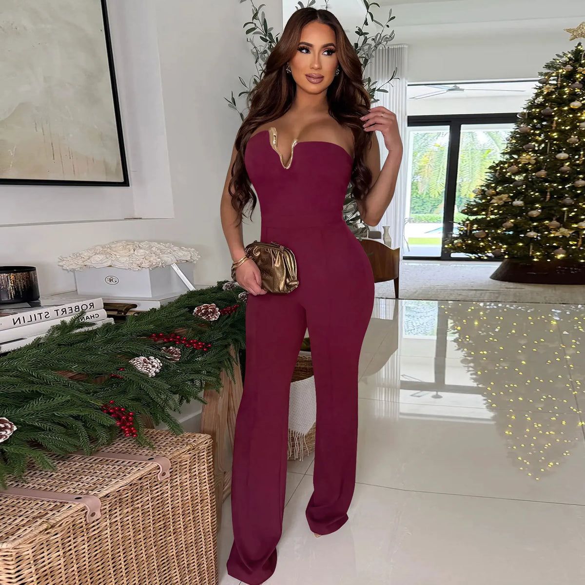 S-2XL New Fashion Women's Sexy Slim Solid Color Sleeveless High Waist Jumpsuit New Design Night Clubwear Evening Prom Party Bodysuit Ladies Sexy Apparel Supplies