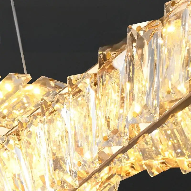 Villa Home Italian Light Luxury Interlocking Crystal Chandelier Hotel Design Sense Modern Restaurant Bar Dining Room  Long Crystal Pendent Lamps Crystal Art Decoration Lights