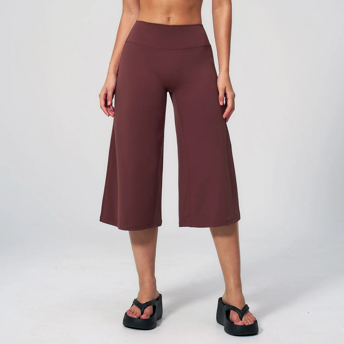 5 Colors S-XL Women's High Waisted Capri Pants Wide Leg Yoga Trousers Quick Dry Cropped Leggings Summer Athleisure Outdoor Running Gym Fitness Activewear Female Sports Apparel Accessories
