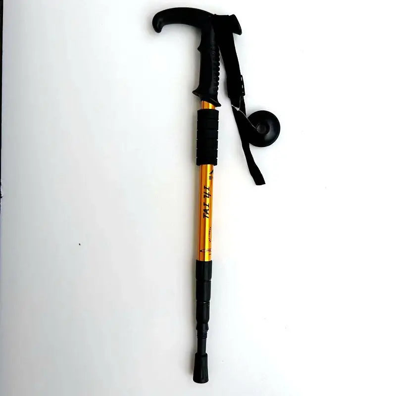 50-110cm Outdoor Climbing Mountaineering Iced Snow Hiking Shock-Absorbing High-Strength Ultra-Light Aluminum Alloy Four-Section Trekking Poles Plastic Modern Curved/Straight Handle Winter Sports Accessories