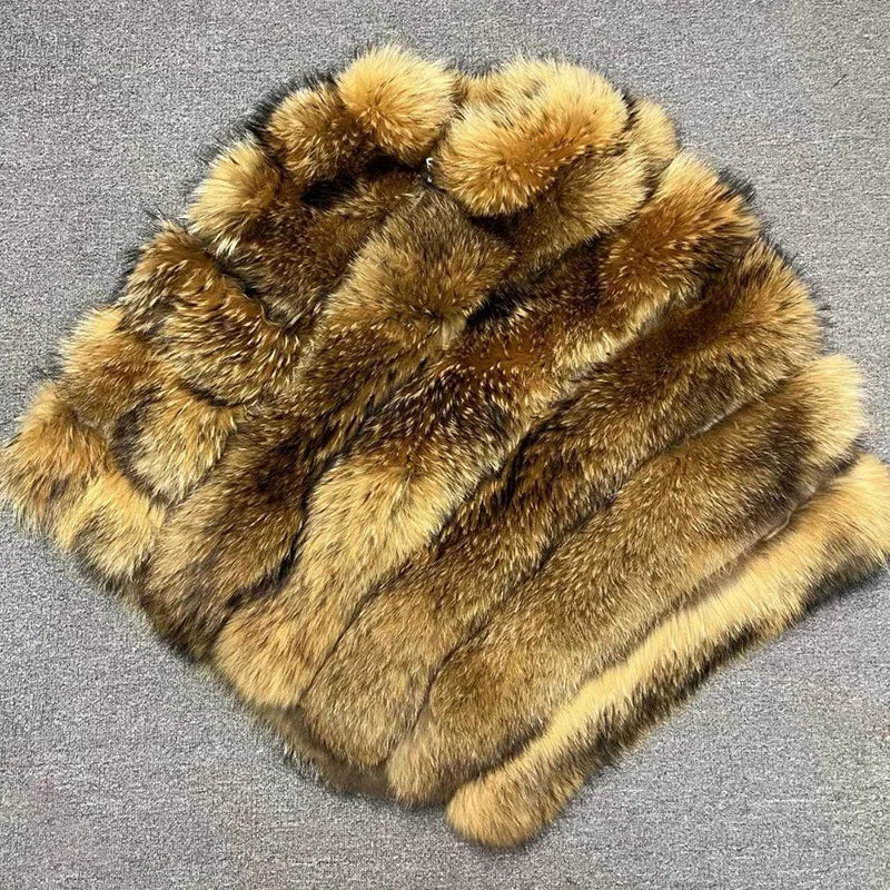 NEW Arrivals 12 Colors Women Real Natural Blue Red Fox & Raccoon Fluffy Fur Poncho Real Fur Luxury Winter Poncho Formal Clothes Wedding Guest Celebrity Evening Business Party Prom Ladies Luxury Apparel Supplies