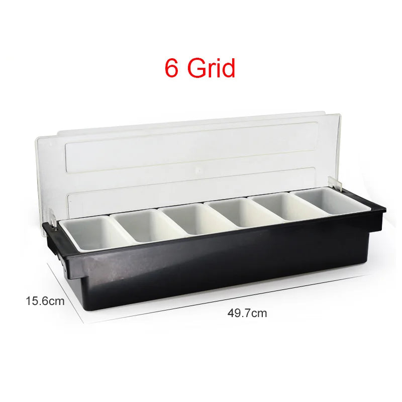 ABS Plastic 3/4/5/6 Section Pizza Ingredients Preparation Organizer Box Fruits Cheese Sauce Box Pizza Making Storage Tool Accessories Cooking Kitchenware Supplies
