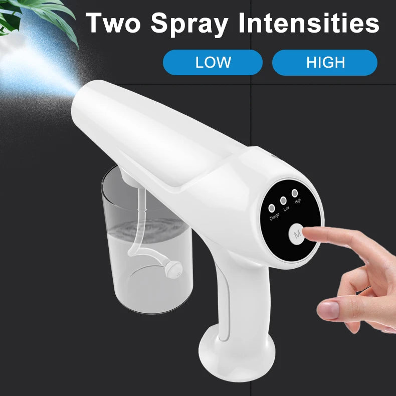 Clothes Bed Bugs Killer Furniture Disinfection Wireless USB Disinfectant Fogger Sanitizer Machine Spray Gun Electrostatic Sprayer Rechargeable with Blue Light Household Cleaning Hygiene Devices