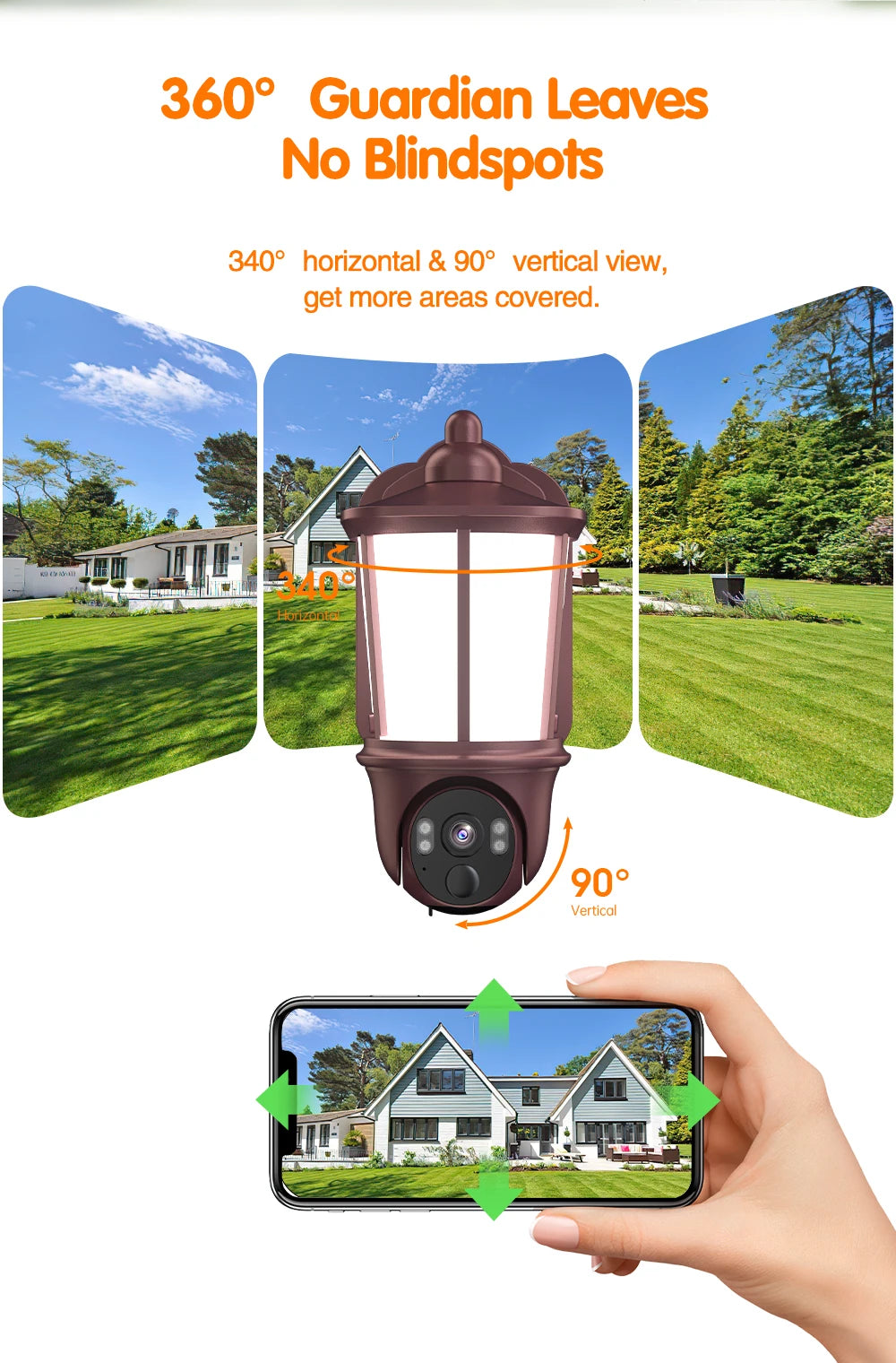 NEW Arrivals Home Villa 3MP Latest Light Control Ai Smart Phone Wi-Fi Camera Sound Alarm Wireless Security CCTV Floodlight with Two-Way Audio AI Functions Home Security Supplies