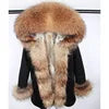 12 Colors S-2XL 100% Real Rex Rabbit Fur Mid Jacket & Big Raccoon Fur Collar Coat Natural Rabbit Fur Lined Long Parka Coat Snow Boots Outerwear Windproof Jackets Ladies Winter Clothing Supplies