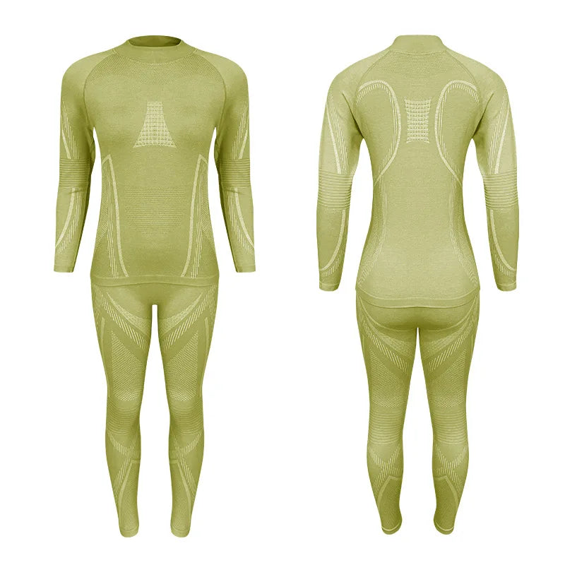 2 PCS Set S-2XL 7 Colors Custom Men's Women's Merino Wool Winter Ski Underwear Quick Dry Outdoor Skiing Riding Hiking Ice Hockey Thermal Underwear Set Winter Sports Apparel Suit