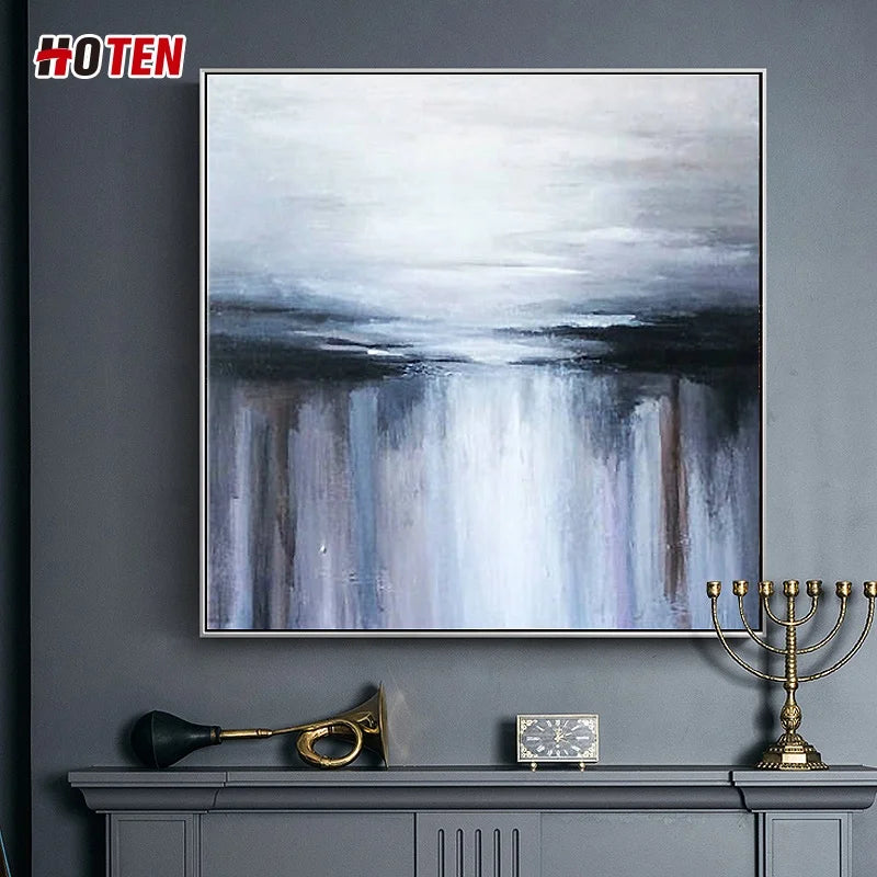 100% Pure Hand-Painted Oil Paints Landscape Frameless Painting Square Villa Home Living Room Painting Canvas Customizable Bedroom Decoration Horizon Home Art Gallery Decoration Supplies