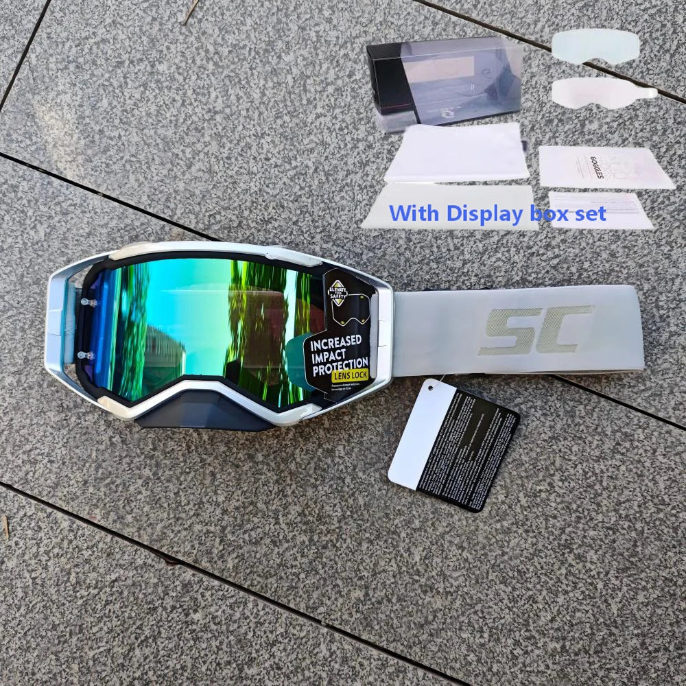 NEW American Motocross Motorcycle Top Quality Professional Goggles Halley Riding Eyewear Windproof Sports Glasses with Display Box Set