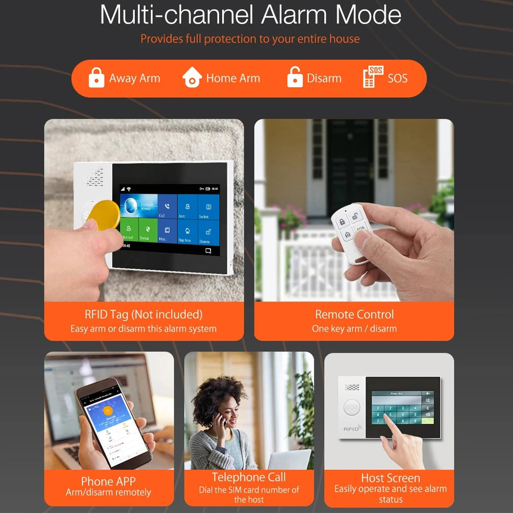 NEW Arrivals TUYA App  Smart  Wireless Home WIFI GSM GPRS Burglar Home Security With Motion Detector Sensor Burglar Alarm System Smart Life APP Home Security Systems