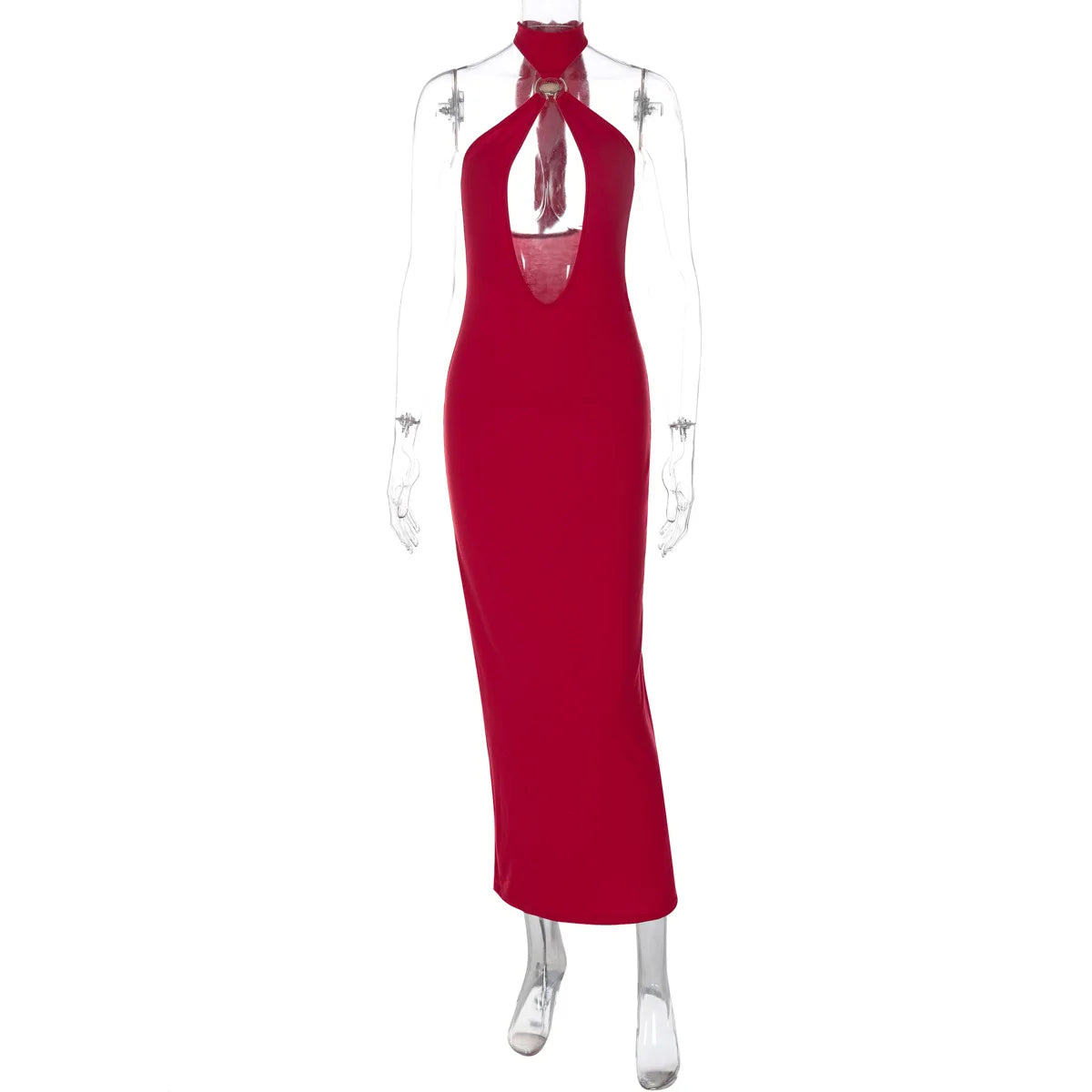 Black/White/Red Color Summer Sexy Hot Hollow Out Beachwear Sleeveless Solid Color Long Dress Evening Beach Party Night Clubwear Long Gown Ladies Sexy Clothing Supplies