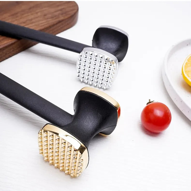 25cm Heavy-Duty Double-Sided Zinc Alloy Meat Tenderizer Hammer Metal Kitchen Tool for Poultry & Steak Loosening Barbecue Camping  Grill Tool Pork Chicken Softening Mallet Kitchenware Accessories