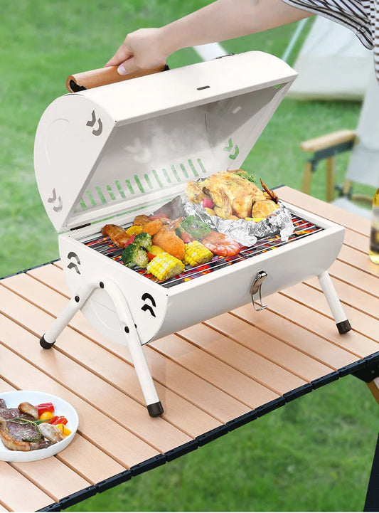 NEW Set 17 PCS Portable Mini Folding Iron Charcoal Grill + 2 Nets + Frying Pan + 13 Accessories Multi-Tool for Outdoor BBQ Cooking Picnics Garden Parties Camping Grill Barbeque & Trips Cookware Supplies