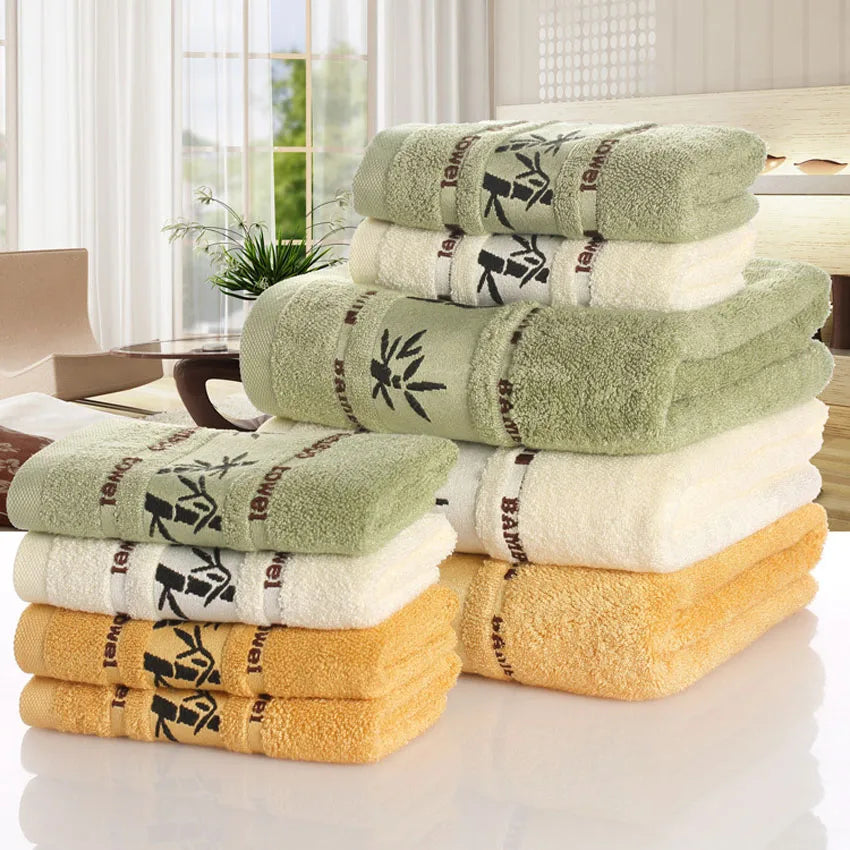 NEW 3 PCS Set Bamboo Leaves Towel Set  Bath Beauty Face Towel Hotel Seaside Beach Soft Spa Hair Hand Shower Towels For Adults Kids Home Toalla De Ducha Supplies