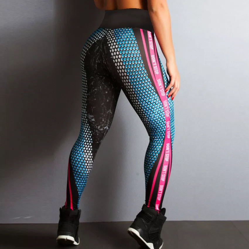 3D Printed Leggings Fitness Women's Push Up Running Tights Workout Leggings Slim Yoga Pants Gym Clothing High Waist Trousers