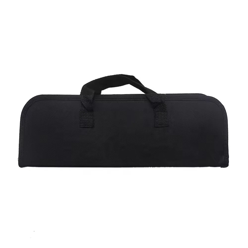 10 PCS Set Rotisserie Outdoor Picnic Courtyard BBQ Camping Grills Accessory Tool Kit Oxford Fabric Case Includes Metal Wooden Handle Barbecue Cooking Accessories