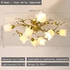 NEW Arrivals American Pastoral Ceiling Light Creativity Flower Living Room Dining Room Bedroom Home Decoration French Golden Ceiling Lamp Home Lighting Supplies