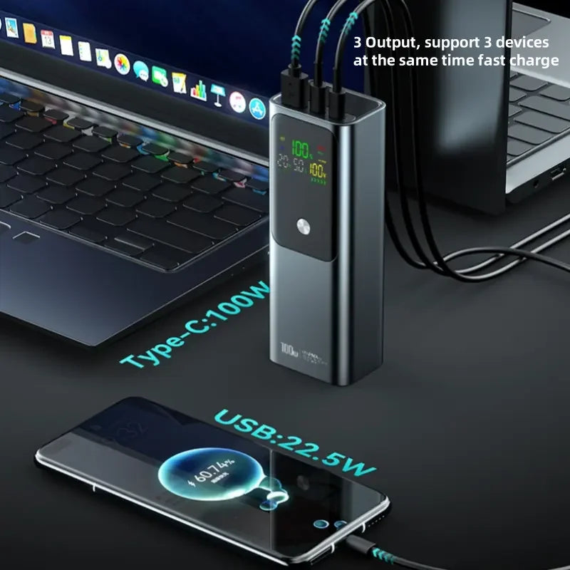 Laptop Power Banks 26800mah Fast Charging PD 100W Portable Phone Mobile USB Charger Power Bank for Laptop Computer Accessories Electronic Supplies