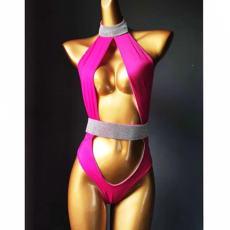 NEW Arrivals Women 4 Colors Luxurious Rhinestone Diamond Swimwear Sexy Ladies  Bling Stones Swimsuit Push Up Hot Selling Girls Ladies Sexy Beachwear