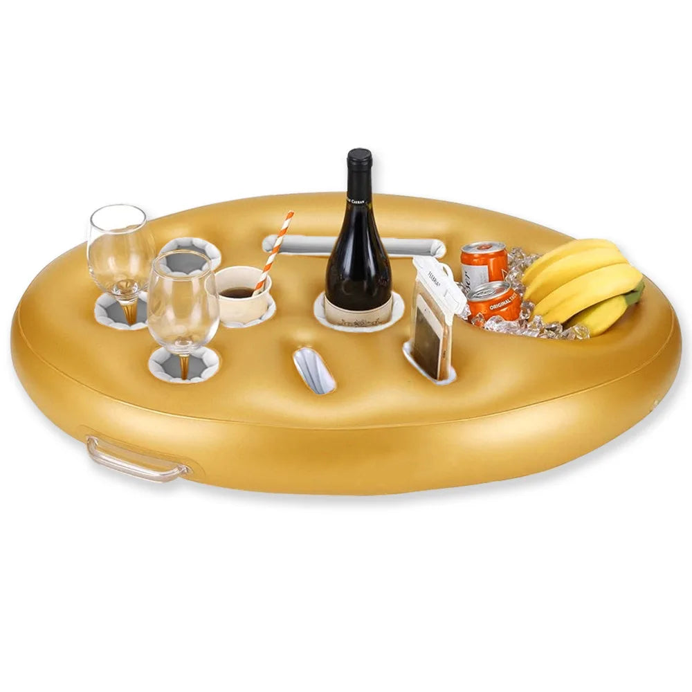 NEW 7 Colors Inflatable Durable Floating Pool Eight-Holes Tray Cup Holder 70x50cm Fits Phones PVC Outdoor Water Pool Beach Party -Cooled Beverage Swim Party Drinkware Accessories