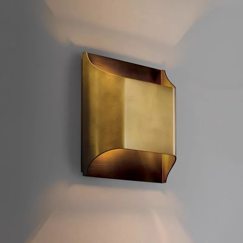 NEW Home Living Room D20cm Luxury Retro All Copper Bronze Wall Lamp Corridor Classic Wall Fitting Living Bedroom Bedside Background Bracket LED Light