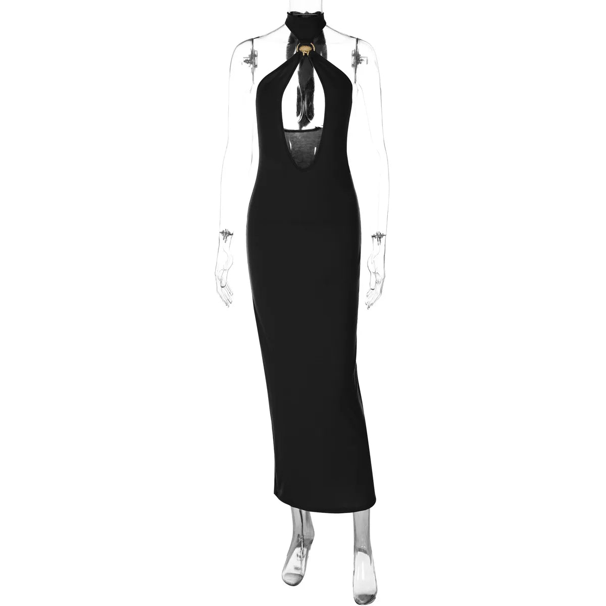 Black/White/Red Color Summer Sexy Hot Hollow Out Beachwear Sleeveless Solid Color Long Dress Evening Beach Party Night Clubwear Long Gown Ladies Sexy Clothing Supplies