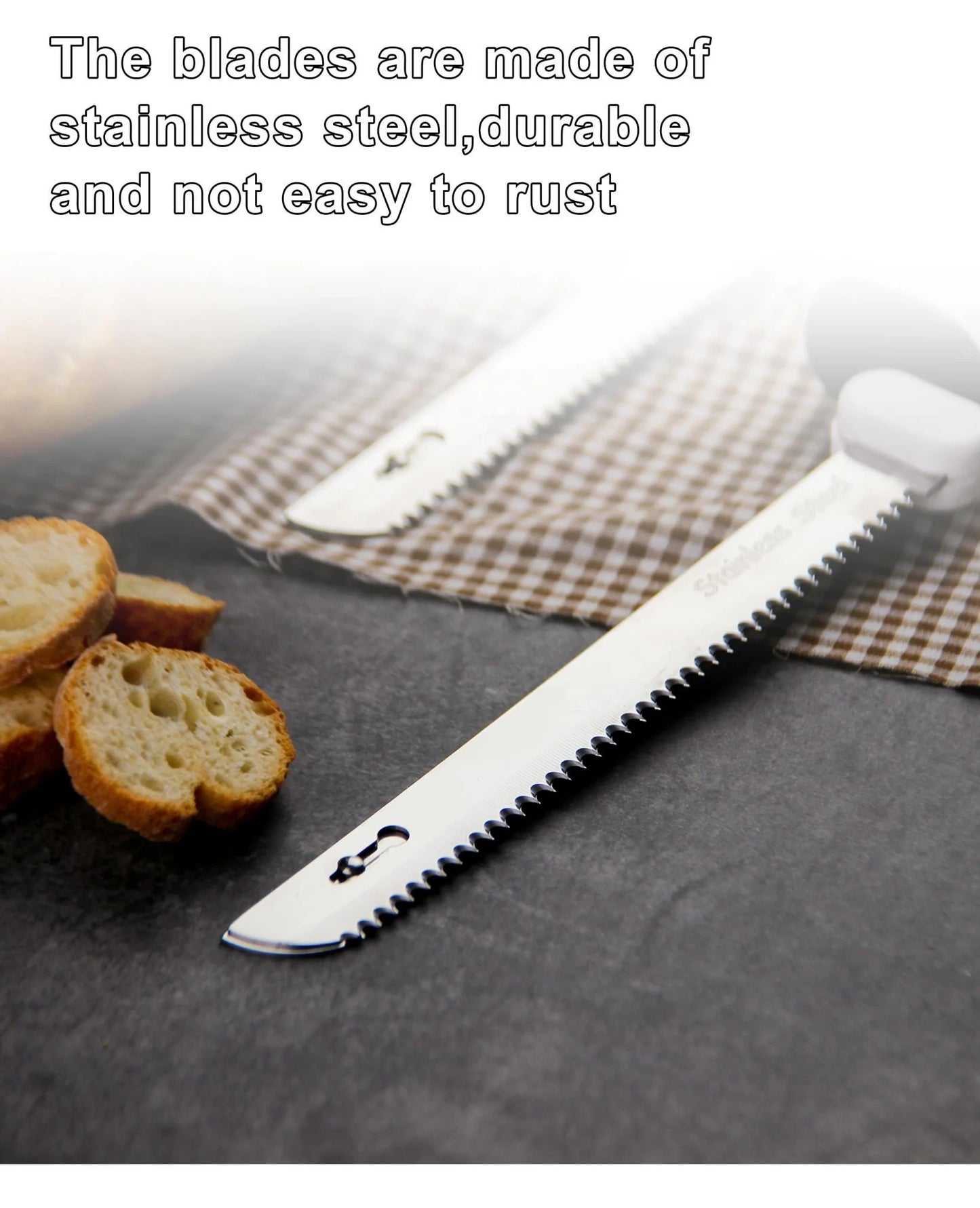 Wireless USB Professional Chef Electric Meat Knives Rechargeable Kitchen Knife Electric Stainless Steel Two Blades Ham Slicing Carving Cutting Sourdough Bread Knife Household Appliances