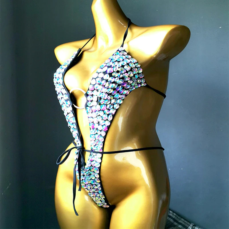 NEW Arrivals Women Female Luxurious Rhinestones Diamonds Bikini Sexy Ladies Swimwear Bathing Suit Bling Stones Luxury  Beachwear