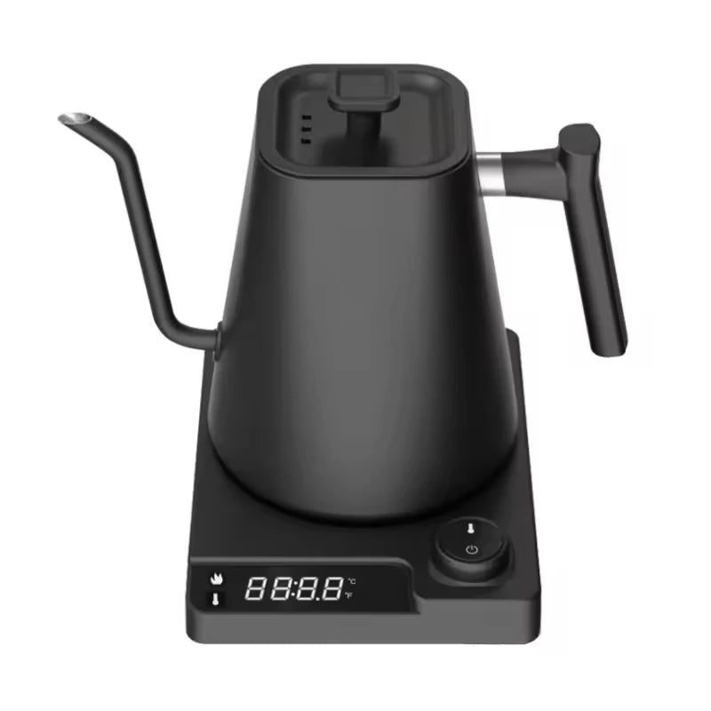 White/Black Color UK/AU/EU/US Plug Cross-Border Gooseneck Electric Kettle Intelligent Constant Temperature Electronic Digital Screen Display Hand Pot New Coffee Tea Brewer Temperature Control Household Drinkware Appliances