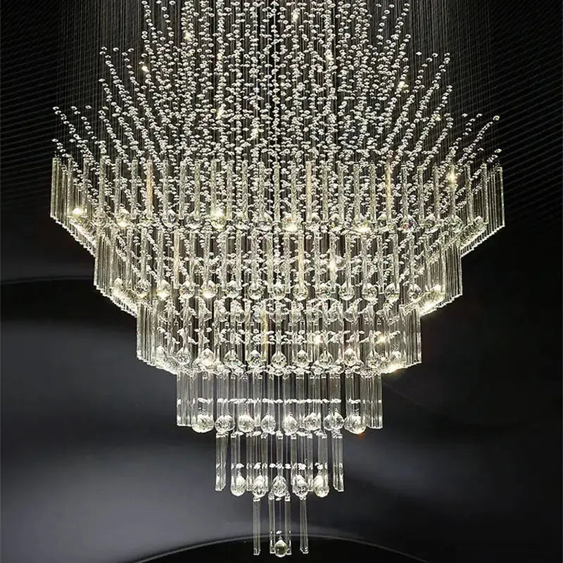 HOT SALE (Few Units Left) Villa Home Living Room Staircase Hotels Lobby Art Decoration Large Contemporary Gold White LED Luxury Chandelier for Hotels Luxury K9 Crystal Hanging Ceiling Lighting Fixture Pendant Lights