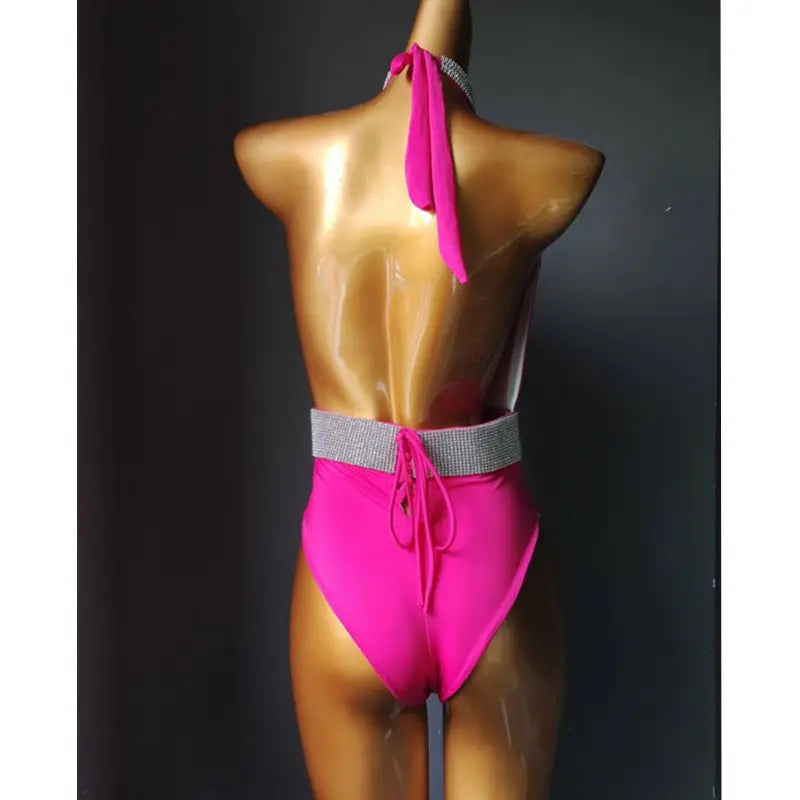 NEW Arrivals Women 4 Colors Luxurious Rhinestone Diamond Swimwear Sexy Ladies  Bling Stones Swimsuit Push Up Hot Selling Girls Ladies Sexy Beachwear