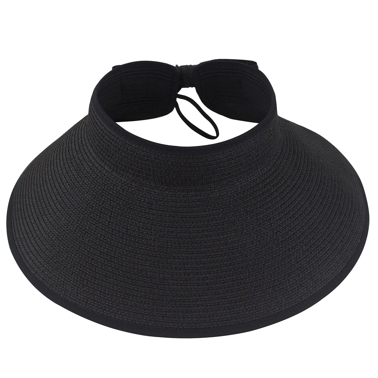 New Women Roll Up Sun Visor Wide Brim Straw Hat Summer Foldable Packable UV Protection Cap for Beach Travel Bonnet