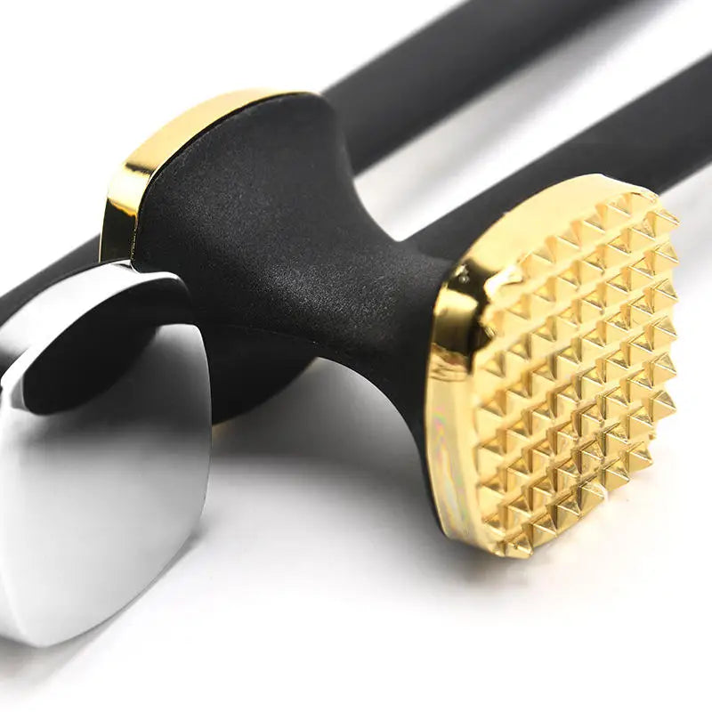 25cm Heavy-Duty Double-Sided Zinc Alloy Meat Tenderizer Hammer Metal Kitchen Tool for Poultry & Steak Loosening Barbecue Camping  Grill Tool Pork Chicken Softening Mallet Kitchenware Accessories