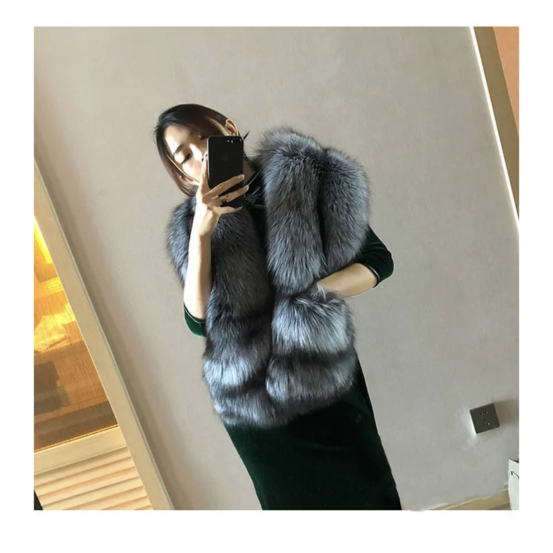 NEW Arrivals 5 Colors 160cmx25cm Luxury 100% Real Fox Fur Scarf, Big Skin Scarf, Natural Fox Fur Stole, Genuine Fox Fur Shawl, Pocket Fashion Evening  Party Ladies Luxury Fashion Apparel Accessories