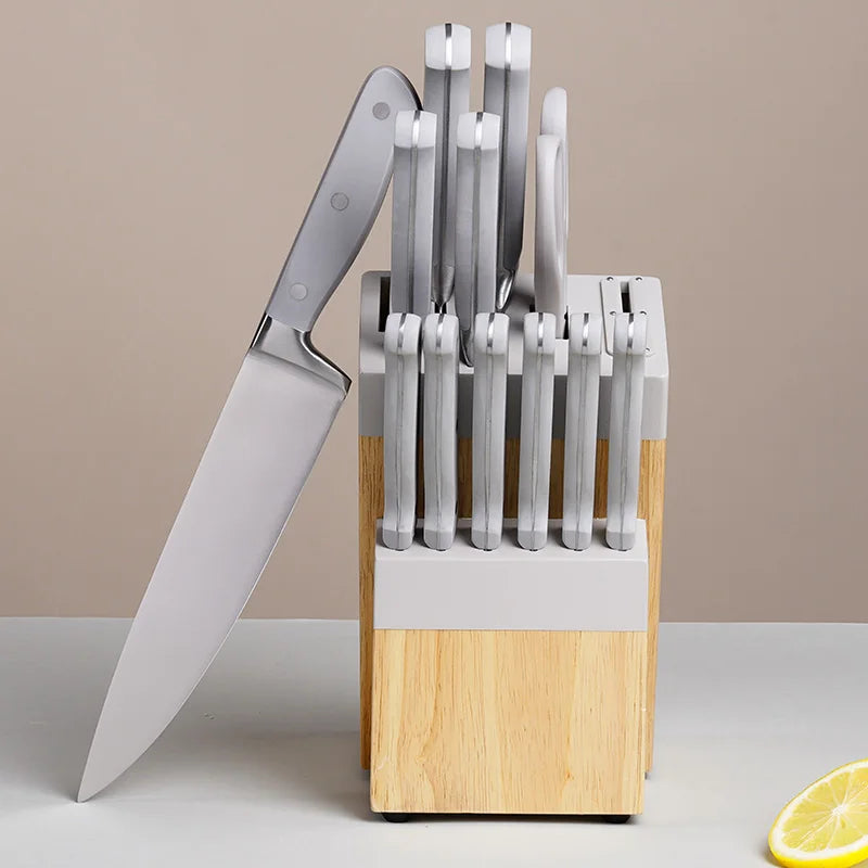 Stellar New 13 PCS Set Kitchen Knife Set Stainless Steel Blade & ABS Handle, Chef Knife, Steak Knife and Sande Knife Home Tableware Accessories Cooking Tools Set