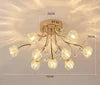 Villa Home Living Room Modern Crystal Ceiling Light American Minimalist Crystal Ceiling Light Restaurant Living Room Flower Crystal Ceiling Light