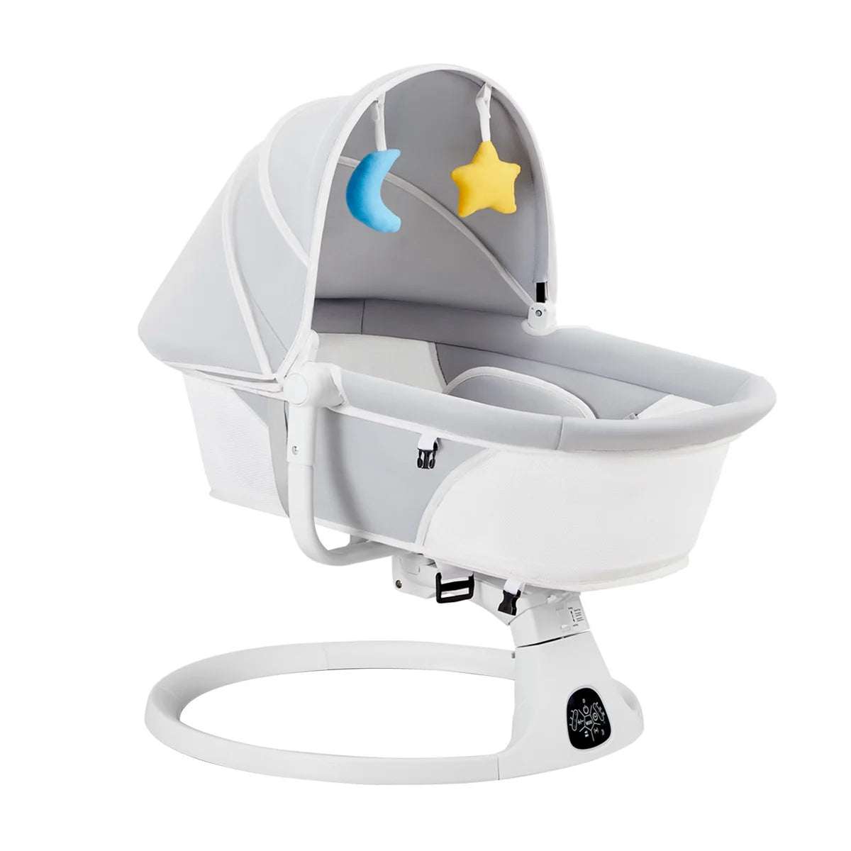 Electric Baby Rocking Chair with Canopy + Mosquito Net + Doll, USB Remote  Cross-border New-tyle Electric Baby Rocker Foldable Infant Swing Chair Smart Sleep-Inducing Crib Automatic Lullaby Device