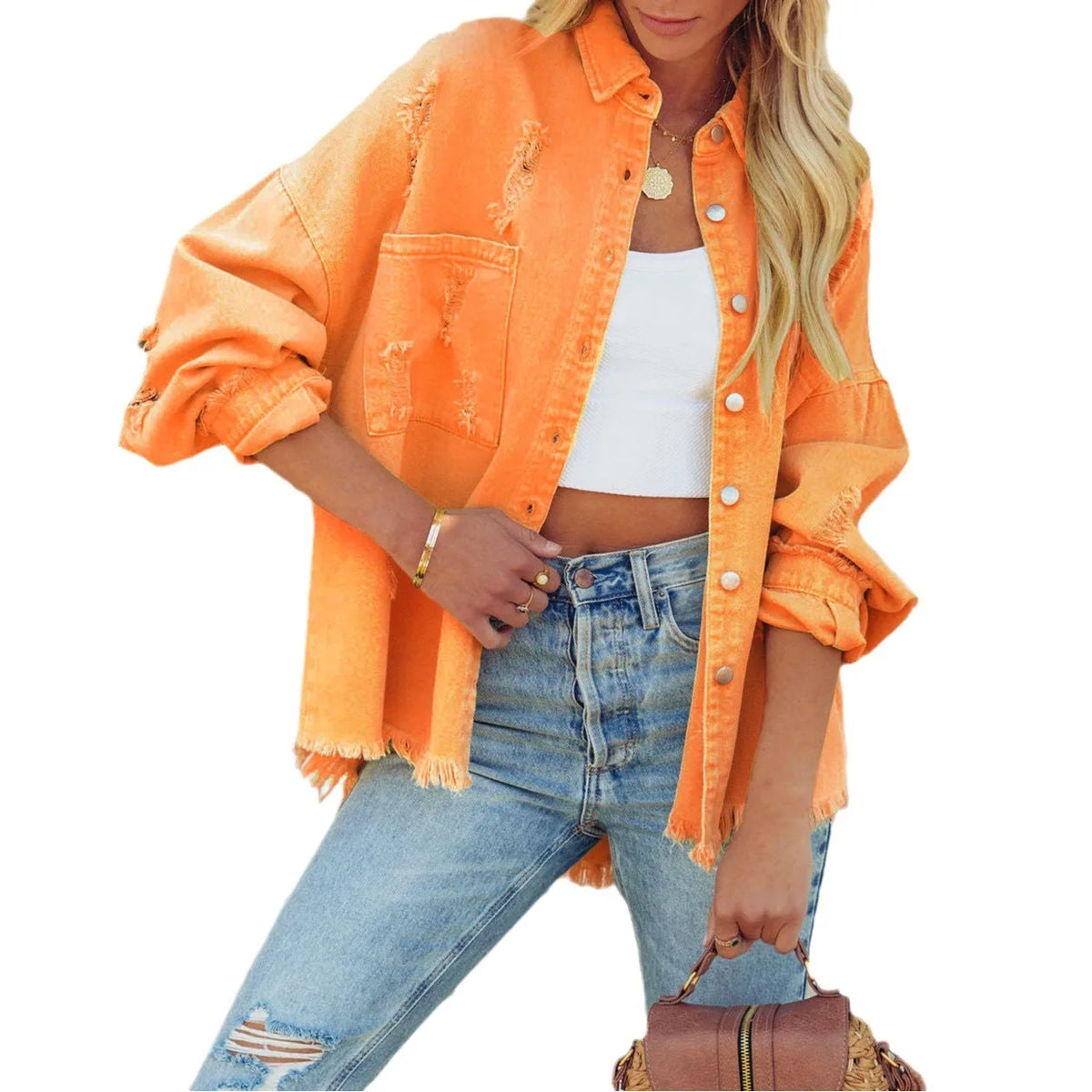 5 Colors S-XL Women's Autumn Spring  New Lapel Long Sleeve Retro Streetwear Ripped Burr Woolen Blazer Solid Button Women's Coat Windproof Jackets Women Casual Clothing Accessories