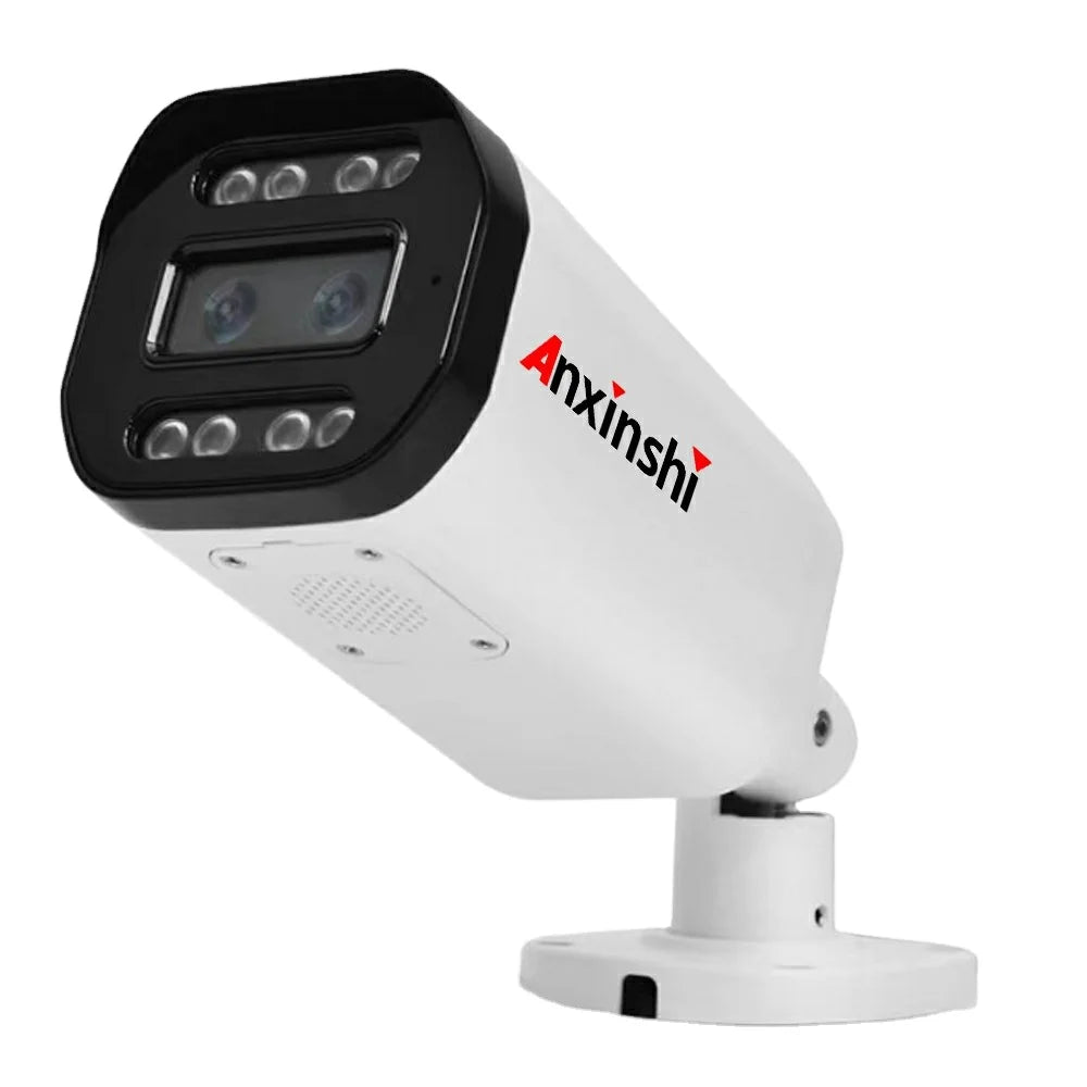 NEW Arrivals H265+ APP Seetong  4MP Dual Len POE Bullet Camera with Black Light Technology Full Color Night Vision IP66 for Outdoor Human Sensor Cars Detection Top Quality Home Security Supplies