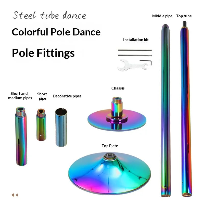 Home Dancing Studio 7 Colors +  Colorful Professional Dance Pole 45mm Premium Heavy Duty Stainless Steel Professional Grade Dancing 360 Rotation Adjustable Height
