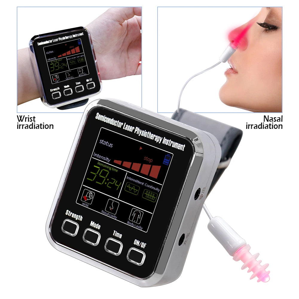 NEW Arrivals Laser Physiotherapy Wrist Diode LLLT For Diabetes Hypertension Rhinitis Multi-Functions Treatment 12 Laser Diabetic Watch Laser Sinusitis Therapy Watch Medical Health Care Supplies