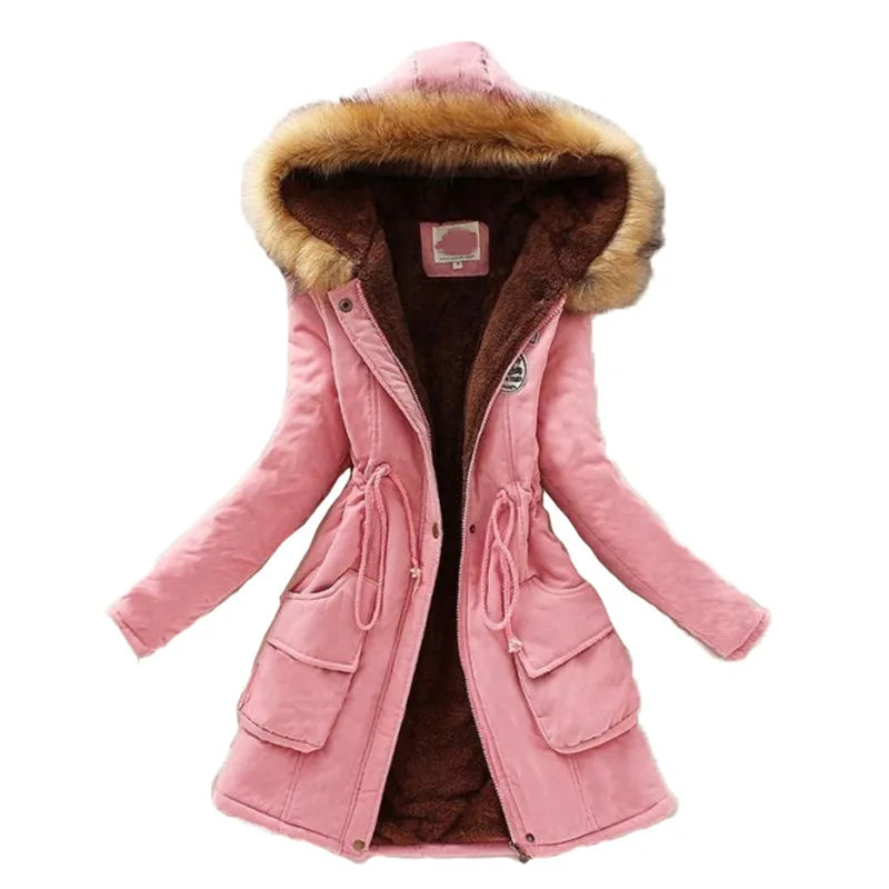 BEST PRICE 10 Colors S-3XL Plus Size Long Sleeve Thick Warmth Clothing Autumn Winter Warm New Hooded Cotton Casual Jacket Snow Boots Outerwear Coats Women Winter Apparel Supplies