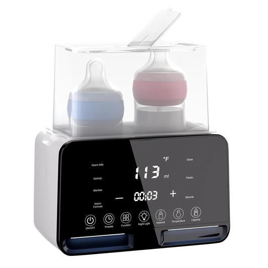 Dual Bottle Intelligent Constant Temperature Baby Milk Warmer Touch Screen 2-in-1 Milk Warmer Bottle Sterilizer Outdoor Travel Baby Care Supplies
