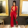 NEW Arrivals Black/Red Color Women Sexy Evening Party Night Clubwear Hot Sexy Sleeveless Backless Lace Pants Jumpsuit