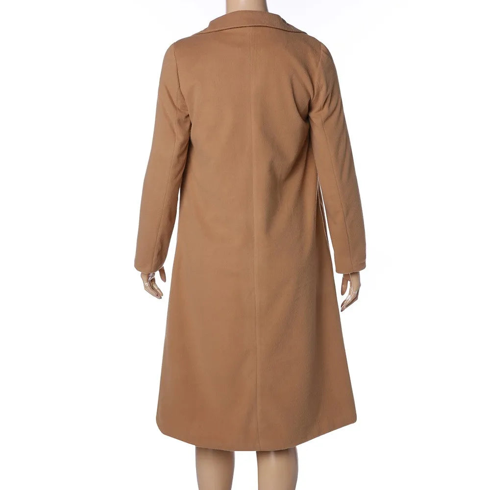 New Styles 5 Colors S-3XL Plus Size Autumn Winter Fashion Leisure Ladies Long Coats for Women Woolen Coat Women Streetwear Apparel Casual Clothing Supplies