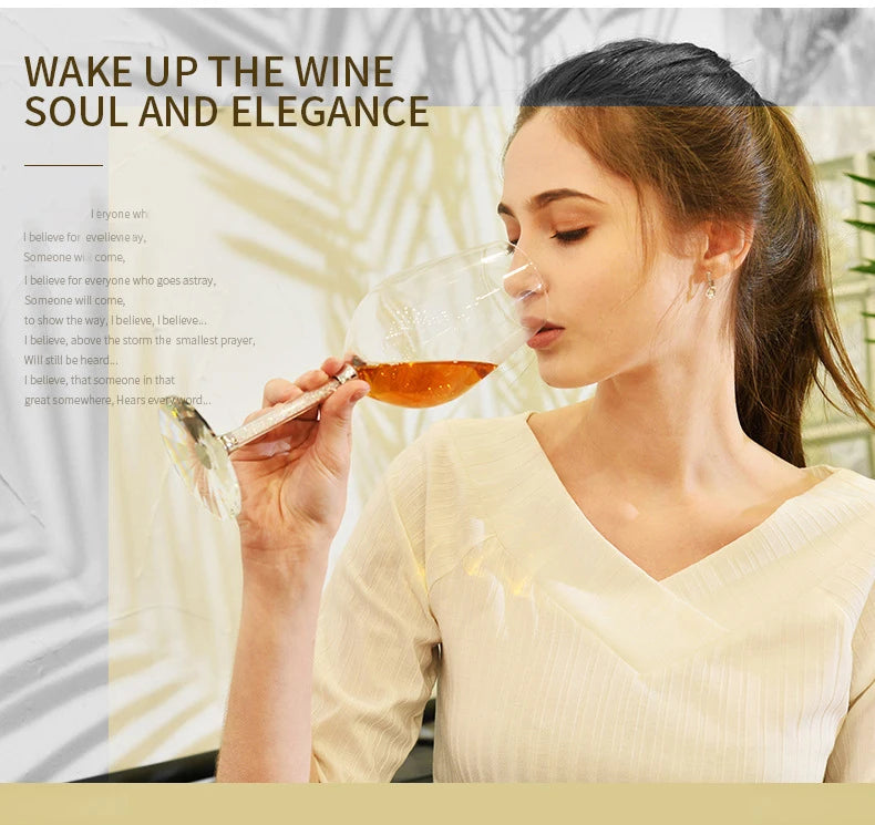 2 PCS Set Luxury Wine Glasses Crystal Champagne Flute Hand Blown Lead-Free 230/360/470/600ML Glass Cup Good Gifts for Wedding Anniversary Christmas Wine Home Restaurants Hotels Barware Accessories