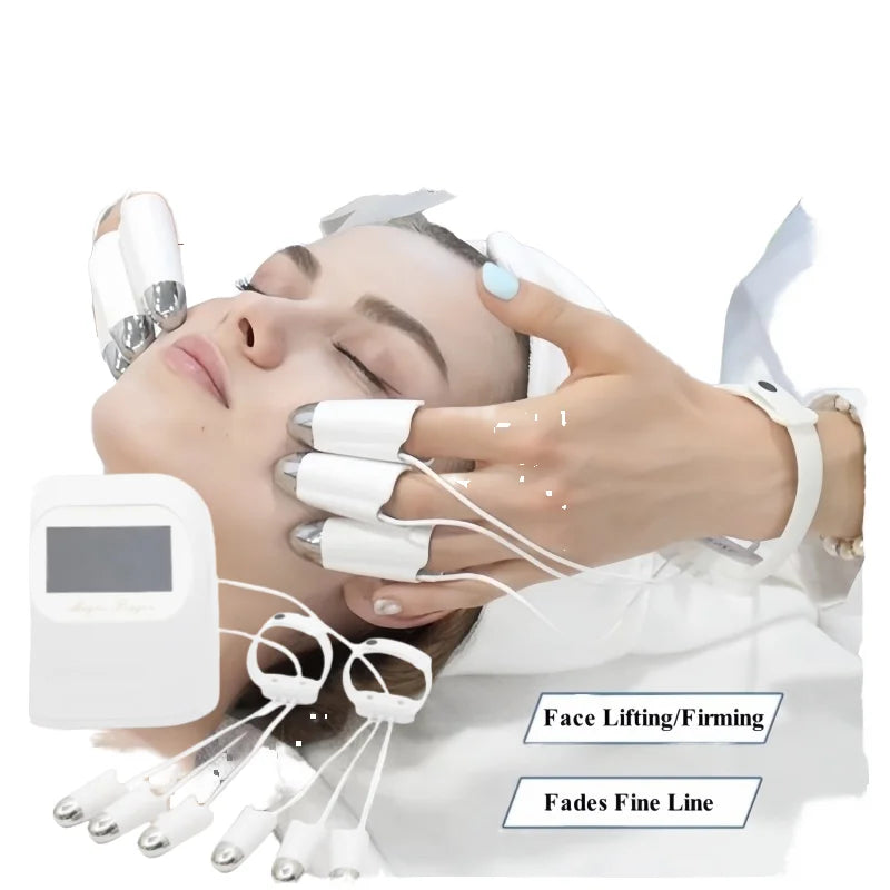 Women EMS NEW Technology T-Face ABS Golden Finger Machine Microcurrent Body Facial Beauty Device with EMS Technology LED UK/EU/AU/US  Plug Lifting Fade Fine Lines Beauty Salon Devices Ladies Skin Care Supplies