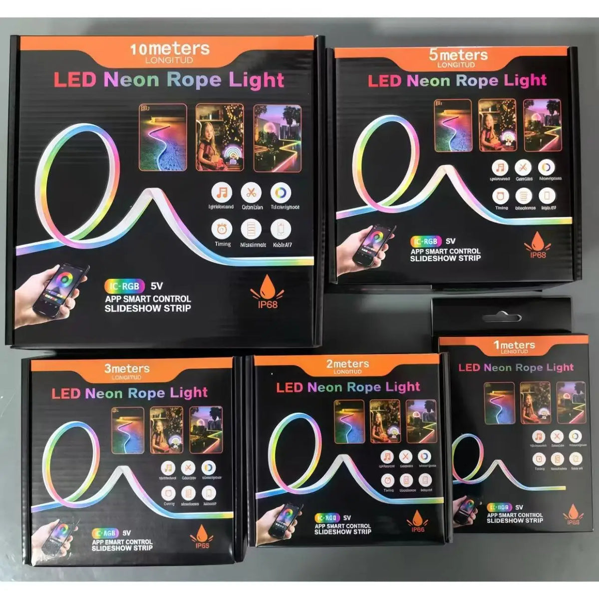 5V Smart APP Control USB RGBIC Rope Strip Flex LED Neon Strip Lights Silicone Body IP66 Waterproof Neon Strip for Home Decoration